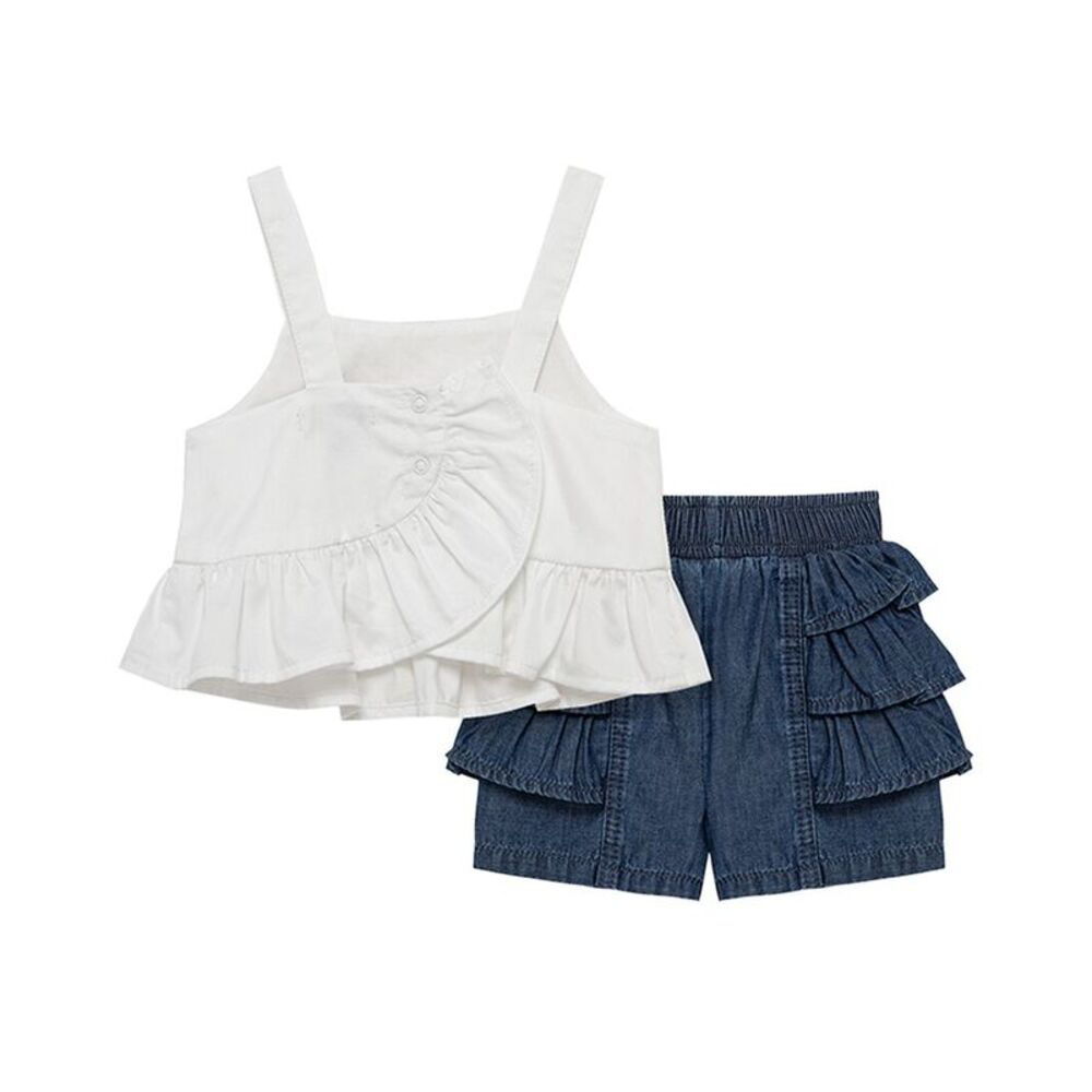 Habitual Girls  Ruffle Short Set, Blue - Picture 2 of 3